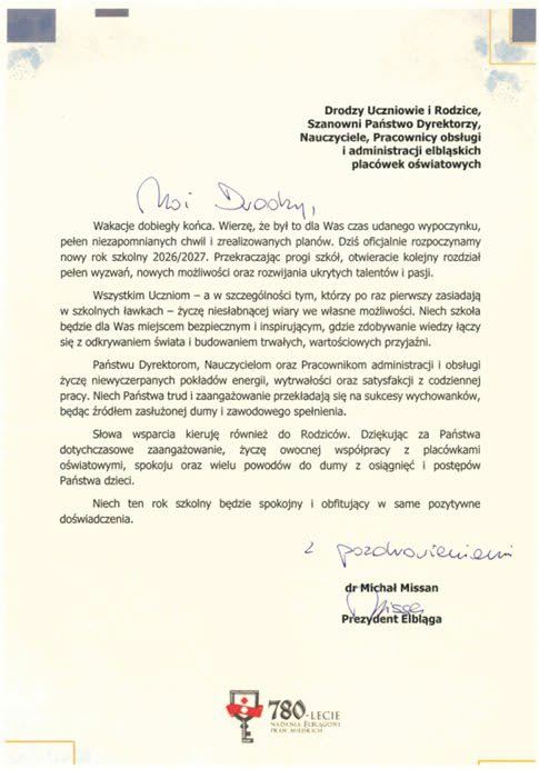 Życzenia od Prezydenta Miasta Elbląg